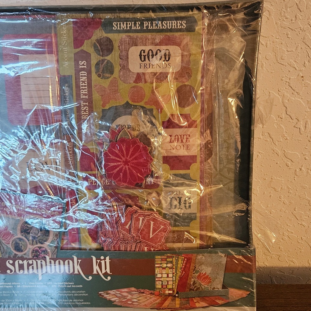 ColorBok Brown Floral Complete Scrapbook Kit 12x12 Album Over 1000 Pcs NEW - Picture 3 of 6